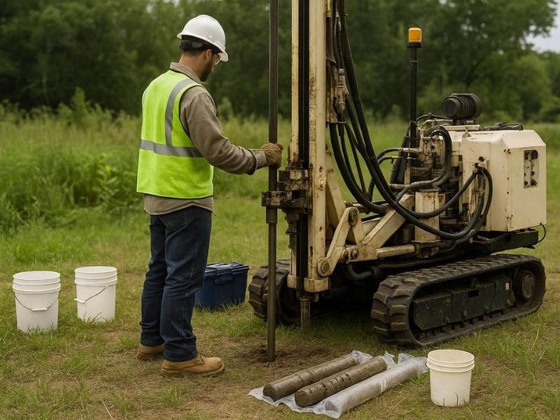 Sondagem Direct Push com Ferramentas de ASPC Dual Tube e Piston Sampler